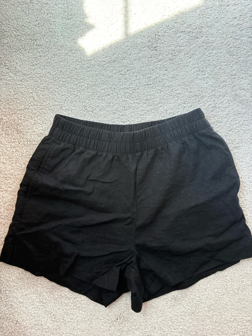 Old Navy Black Women's Linen Elastic-Waist Shorts NWOT